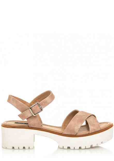 Béžové sandály na rozdělené platformě MTNG Velikost: 37
