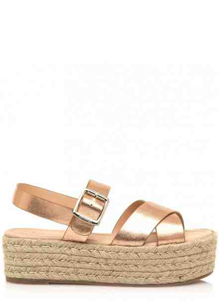 Sandály na vysoké platformě v růžově zlaté MTNG Velikost: 36