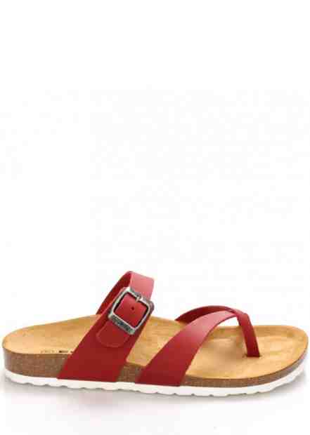 Červené kožené zdravotní pantofle EMMA Shoes Velikost: 36