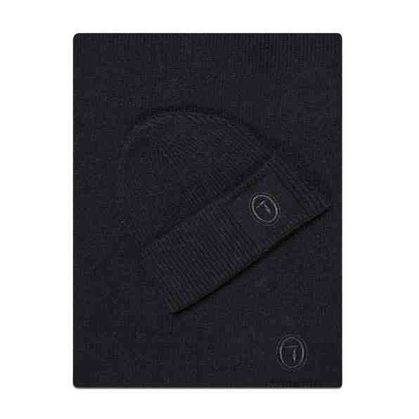 Trussardi Kit Beanie Scarf Logo Jacquard 57Y00004