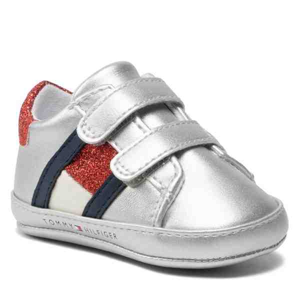 TOMMY HILFIGER Velcro Shoe Silver T0A4-32110-1070