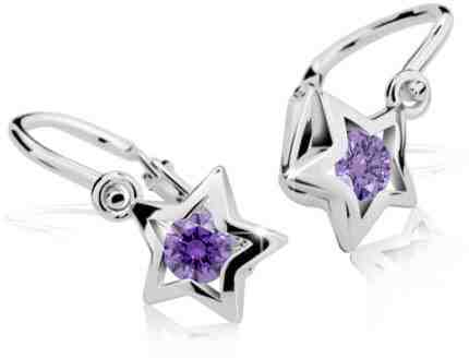 Cutie Jewellery Dětské náušnice z bílého C1942-10-X-2 fialová + 2 měsíce na vrácení zboží