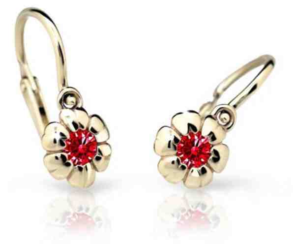 Cutie Jewellery Dětské náušnice ze žlutého zlata C2151-10-X-1 fuchsiová + 2 měsíce na vrácení zboží