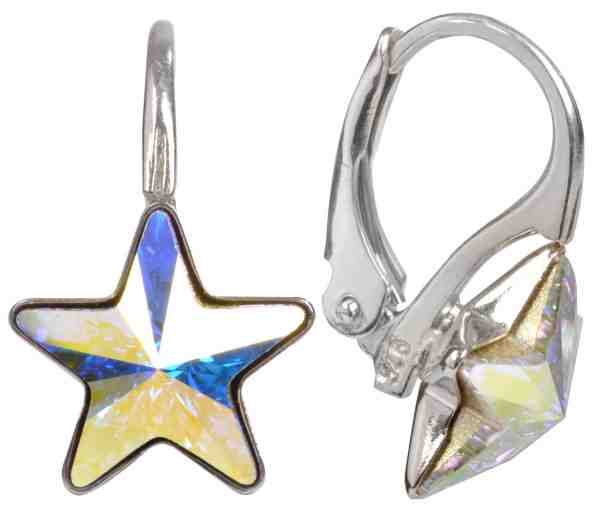 Troli Dívčí stříbrné náušnice Star 10 mm Crystal AB + 2 měsíce na vrácení zboží