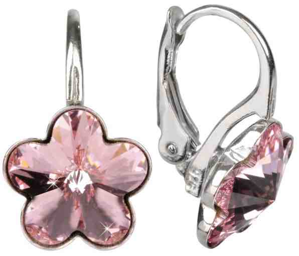 Troli Dívčí stříbrné náušnice Flower Light Rose + 2 měsíce na vrácení zboží