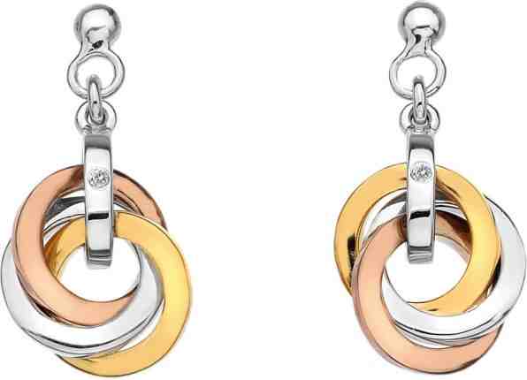 Hot Diamonds Stříbrné náušnice Trio Rose Gold DE389 + 2 měsíce na vrácení zboží