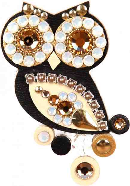 Sovičky Malá soví brož černo-zlatá + 2 měsíce na vrácení zboží