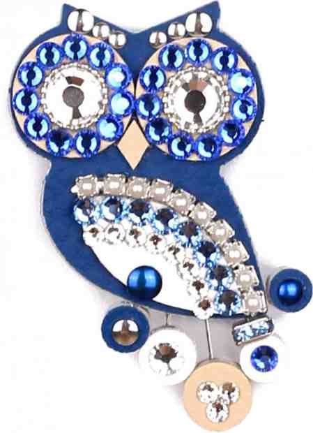 Sovičky Malá soví brož modrá + 2 měsíce na vrácení zboží