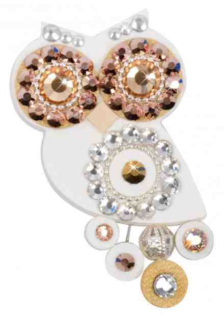 Sovičky Malá soví brož bílo-zlatá + 2 měsíce na vrácení zboží