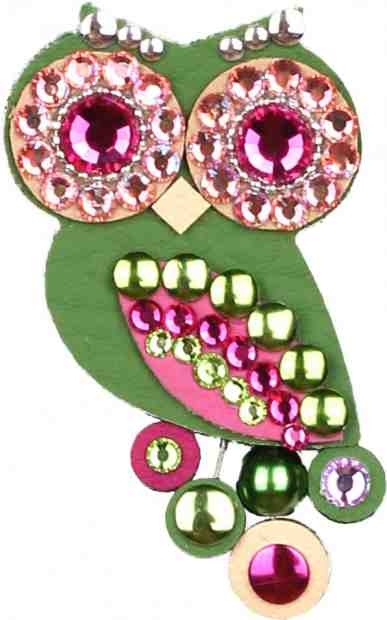 Sovičky Malá soví brož zelená + 2 měsíce na vrácení zboží