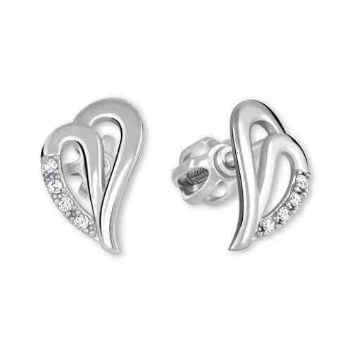 Brilio Náušnice srdce z bílého zlata 239 001 00738 07 + 2 měsíce na vrácení zboží