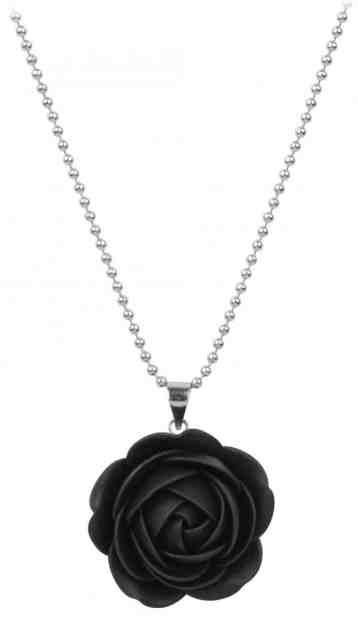 Troli Černý náhrdelník kytička + 2 měsíce na vrácení zboží