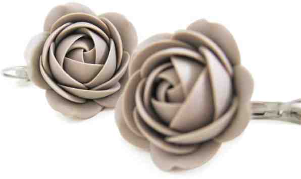 Troli Šedohnědé visací náušnice kytičky + 2 měsíce na vrácení zboží