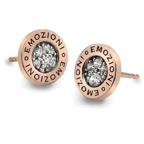 Hot Diamonds Stříbrné náušnice Hot Diamonds Emozioni Pianeta Rose Gold DE403 + 2 měsíce na vrácení zboží