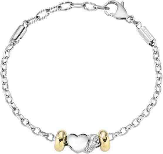 Morellato Ocelový bicolor náramek Drops Heart SCZ714 + 2 měsíce na vrácení zboží