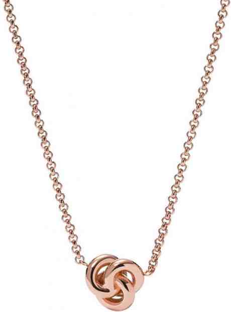 Fossil Bronzový náhrdelník s uzlem JF01906791 + 2 měsíce na vrácení zboží