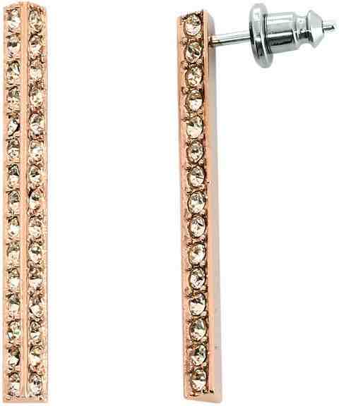 Fossil Bronzové náušnice s krystaly JF02116791 + 2 měsíce na vrácení zboží