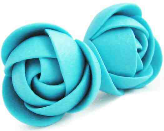 Troli Tyrkysové náušnice puzetky menší kytičky + 2 měsíce na vrácení zboží