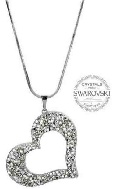 Levien Třpytivý náhrdelník Srdce se sypanými krystaly + 2 měsíce na vrácení zboží