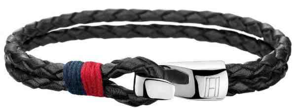 Tommy Hilfiger Černý kožený náramek TH2700670 + 2 měsíce na vrácení zboží