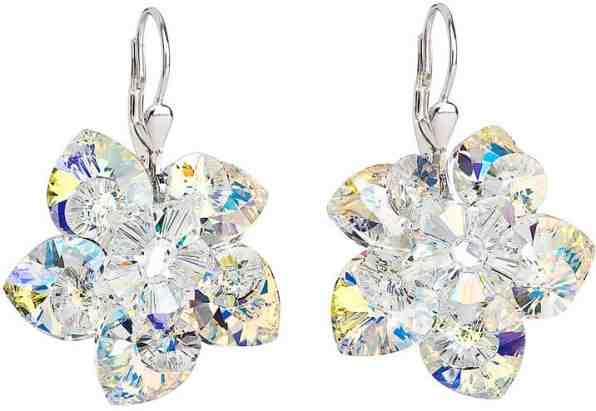 Evolution Group Náušnice květiny 31130.2 krystal ab + 2 měsíce na vrácení zboží