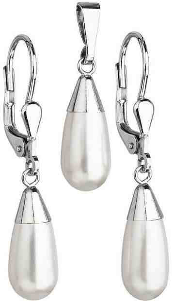 Evolution Group Perličková sada 39119.1 bílá (náušnice, přívěsek) + 2 měsíce na vrácení zboží