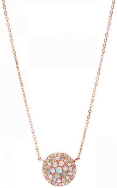 Fossil Bronzový náhrdelník s perletí JF01740791 + 2 měsíce na vrácení zboží