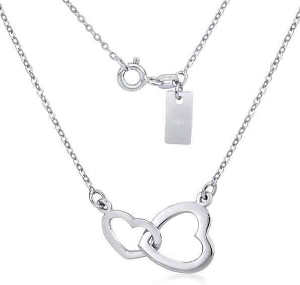 Silvego Stříbrný náhrdelník Spojená srdce SMJN059FP7 + 2 měsíce na vrácení zboží