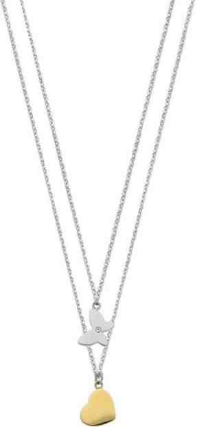 Morellato Ocelový náhrdelník s motýlkem a srdíčkem SAHM04 + 2 měsíce na vrácení zboží