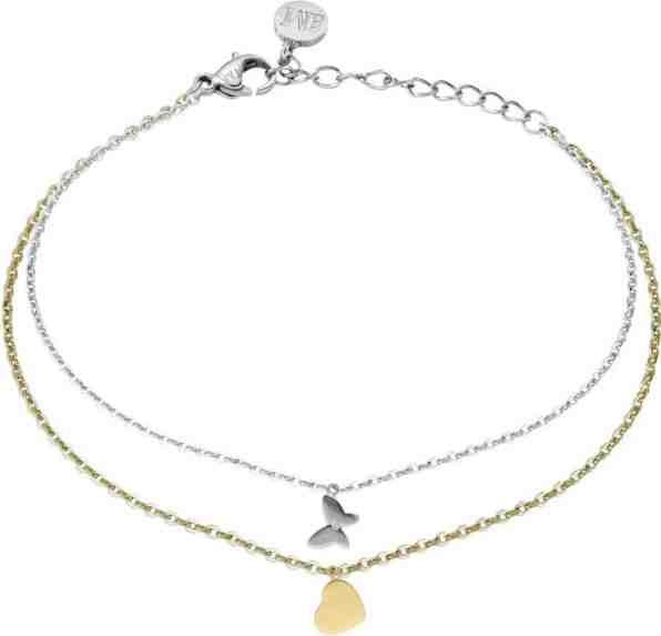 Morellato Ocelový bicolor náramek s motýlkem a srdíčkem Insieme SAHM08 + 2 měsíce na vrácení zboží