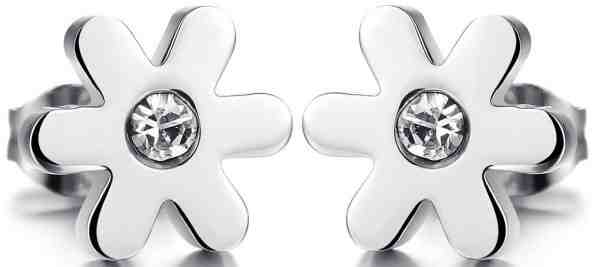 Troli Drobné kytičkové náušnice s krystalem + 2 měsíce na vrácení zboží