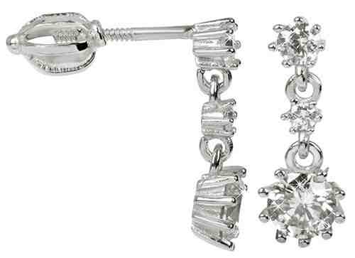 Brilio Náušnice z bílého zlata s krystaly 239 001 00650 07 + 2 měsíce na vrácení zboží