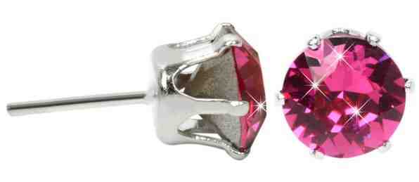 Troli Náušnice pecky French Chaton Fuchsia + 2 měsíce na vrácení zboží