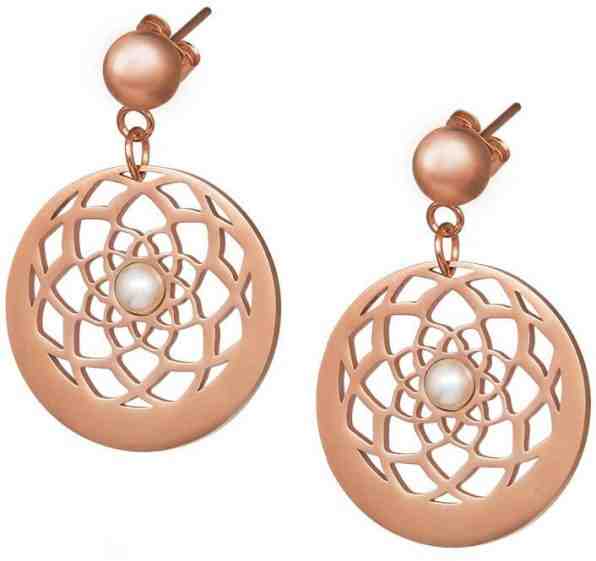 Preciosa Pozlacené náušnice s perličkou Flower of Love 7287P01 + 2 měsíce na vrácení zboží