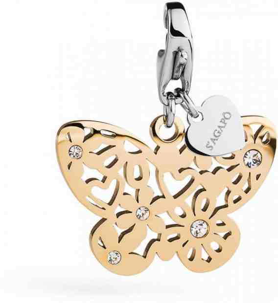 S`Agapõ Romantický přívěsek Happy Pozlacený motýl SHA159 + 2 měsíce na vrácení zboží