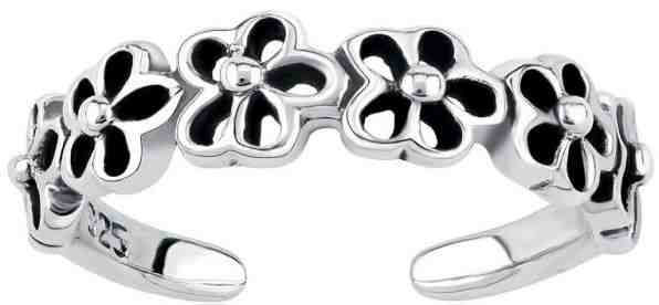 Silvego Stříbrný prsten na nohu s květinami PRMR11673 + 2 měsíce na vrácení zboží