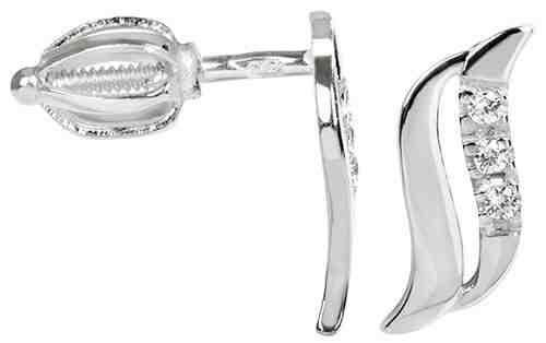 Brilio Náušnice s bílého zlata s krystaly 239 001 00519 07 + 2 měsíce na vrácení zboží