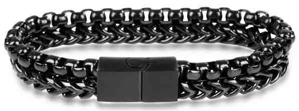Troli Pánský černý ocelový náramek + 2 měsíce na vrácení zboží