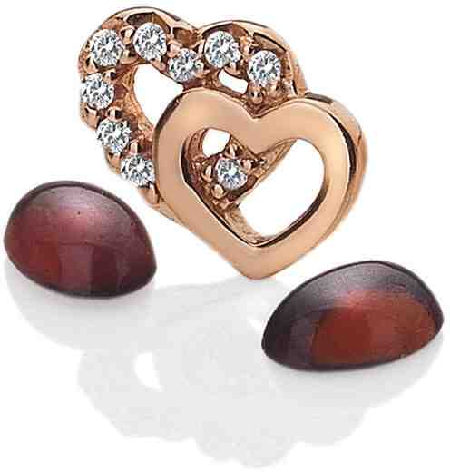 Hot Diamonds Element Srdíčka s granáty Anais EX107 + 2 měsíce na vrácení zboží