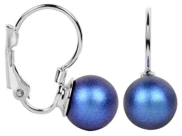 Troli Náušnice s klapkou Pearl Iridescent Dark Blue + 2 měsíce na vrácení zboží