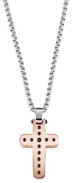 Morellato Pánský ocelový bicolor náhrdelník s křížem Cross SKR30 + 2 měsíce na vrácení zboží