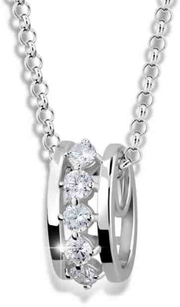 Modesi Módní náhrdelník ze stříbra M41090 (řetízek, přívěsek) + 2 měsíce na vrácení zboží