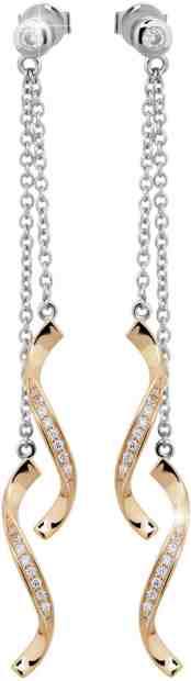 Modesi Dlouhé stříbrné náušnice se zirkony M23041 + 2 měsíce na vrácení zboží