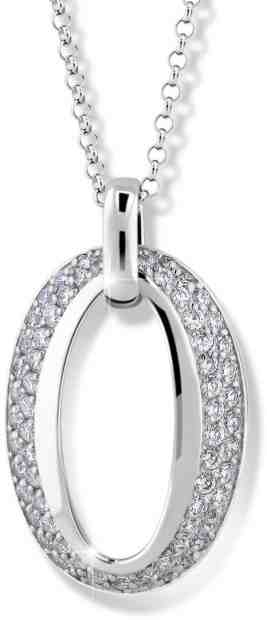 Modesi Třpytivý náhrdelník ze stříbra se zirkony M45006 (řetízek, přívěsek) + 2 měsíce na vrácení zboží