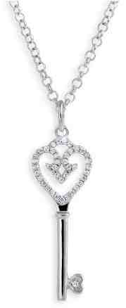 Modesi Stříbrný náhrdelník Klíček se zirkony M41044 (řetízek, přívěsek) + 2 měsíce na vrácení zboží