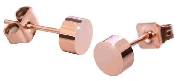 Troli Růžově pozlacené ocelové náušnice pecky KE-005 + 2 měsíce na vrácení zboží