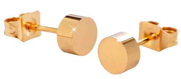 Troli Pozlacené ocelové náušnice pecky KE-005 + 2 měsíce na vrácení zboží