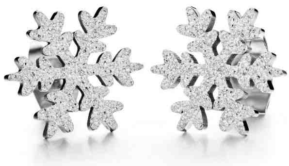 Troli Třpytivé náušnice z oceli Sněhová vločka KE-013 + 2 měsíce na vrácení zboží
