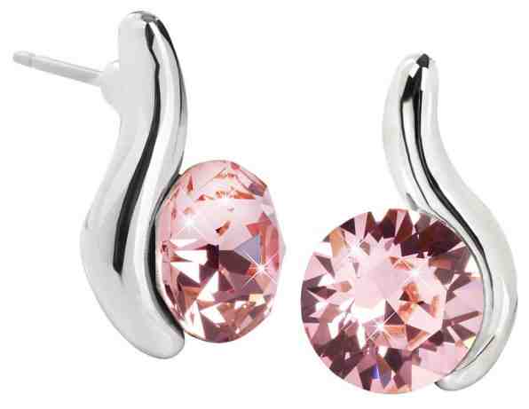 Troli Náušnice Chaton Wave Light Rose + 2 měsíce na vrácení zboží