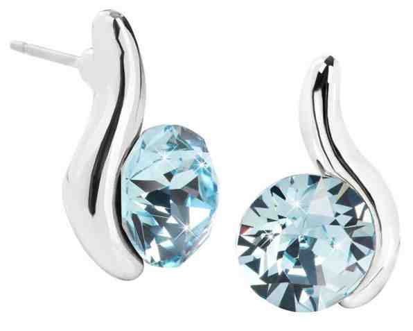 Troli Náušnice Chaton Wave Aquamarine + 2 měsíce na vrácení zboží